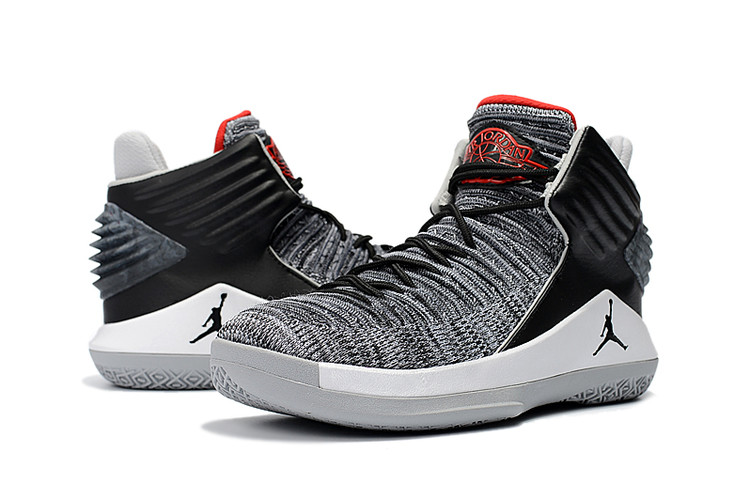 Men Jordan 32 Grey Black Red Shoes - Click Image to Close